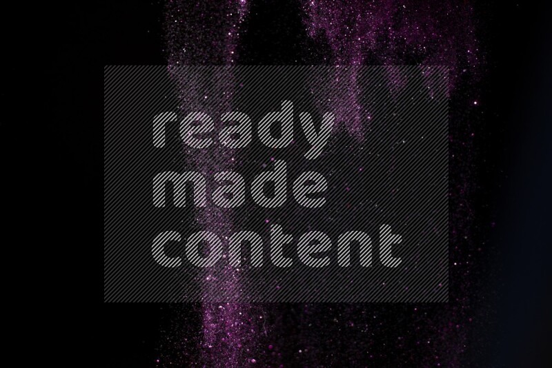 Pink glitter powder isolated on black background