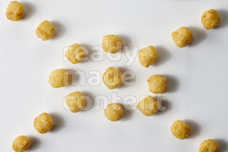 Puffs snacks on white background