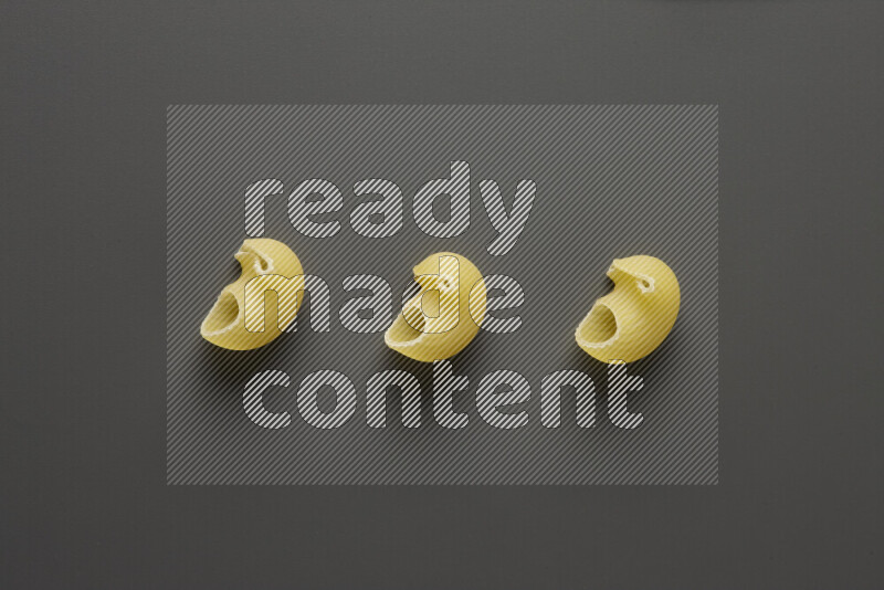 Pipe pasta on grey background
