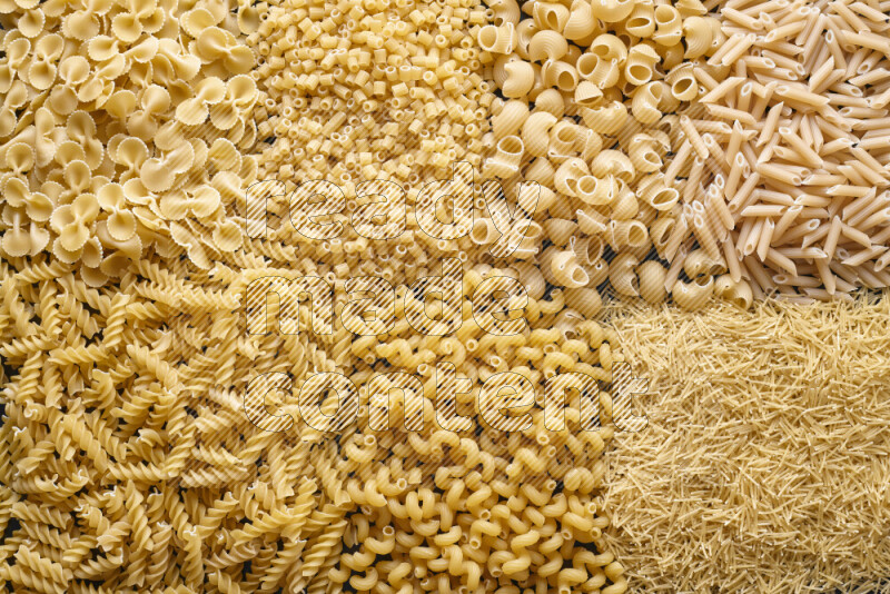 7 types of pasta filling the frame