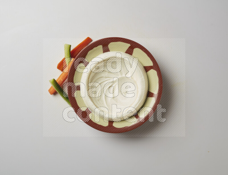 Plain Lebnah in a traditional plate on a white background