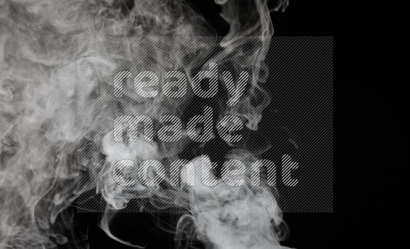 irregular white smoke on black background.