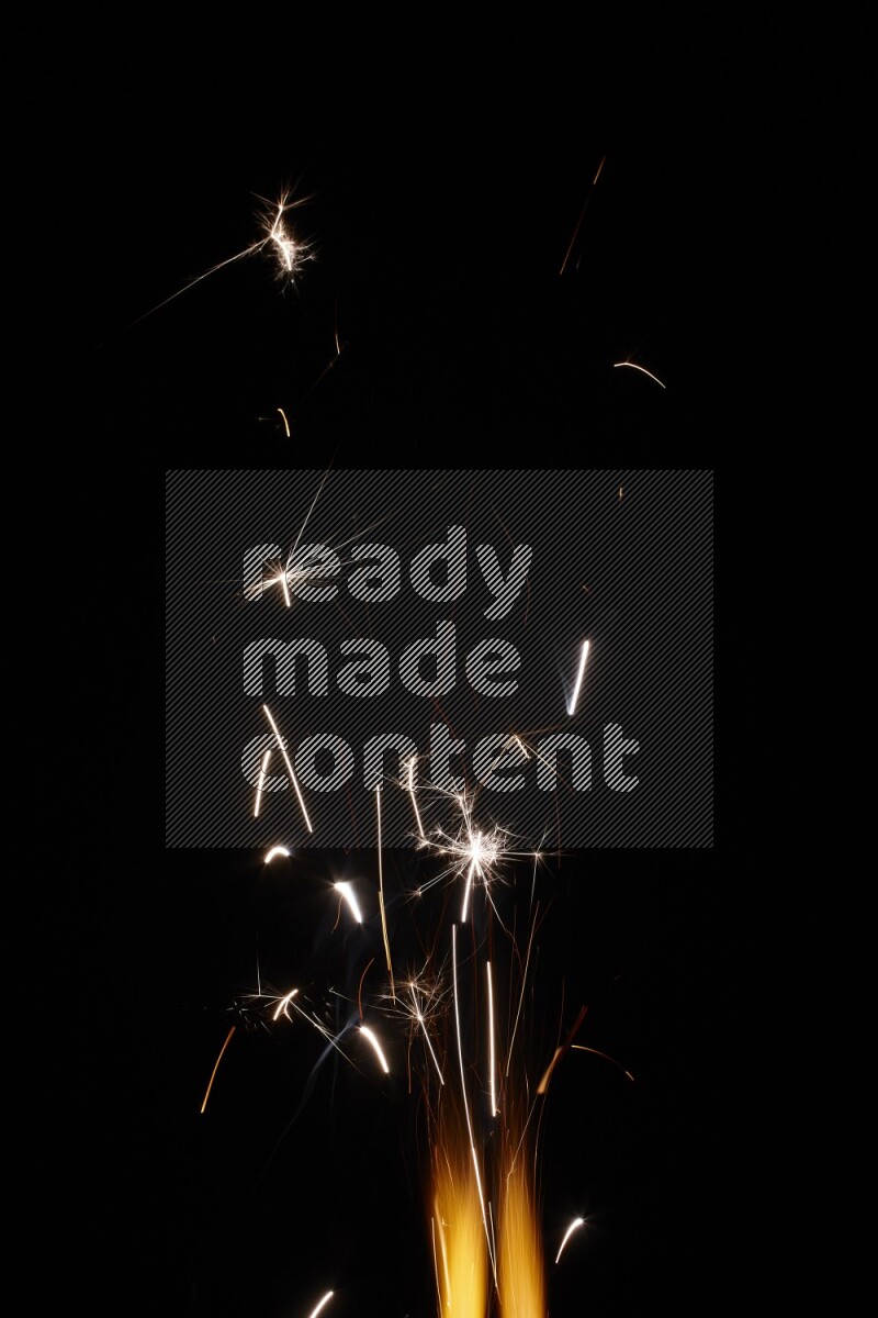 Sparkler candle isolated on black background