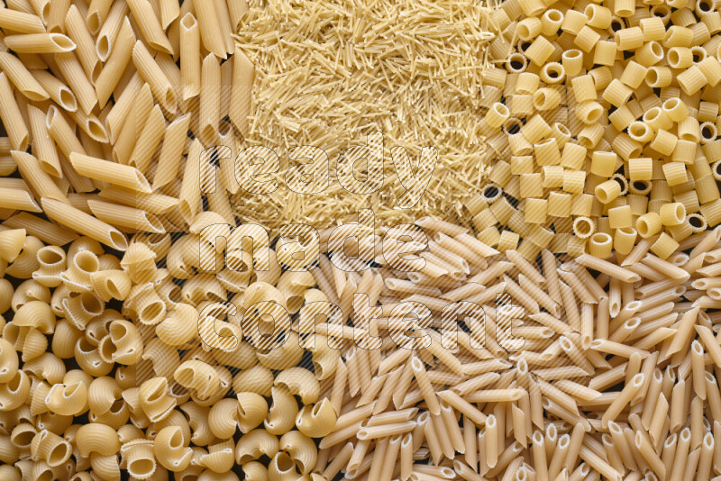5 types of pasta filling the frame