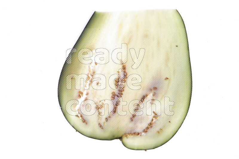 Eggplant slices on illuminated white background
