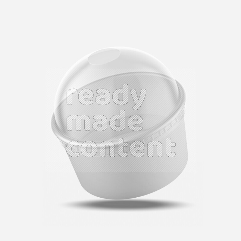 Empty white rough ice cream paper cup mockup isolated on white background 3d rendering
