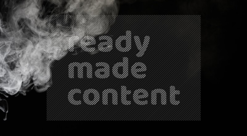 irregular white smoke on black background.