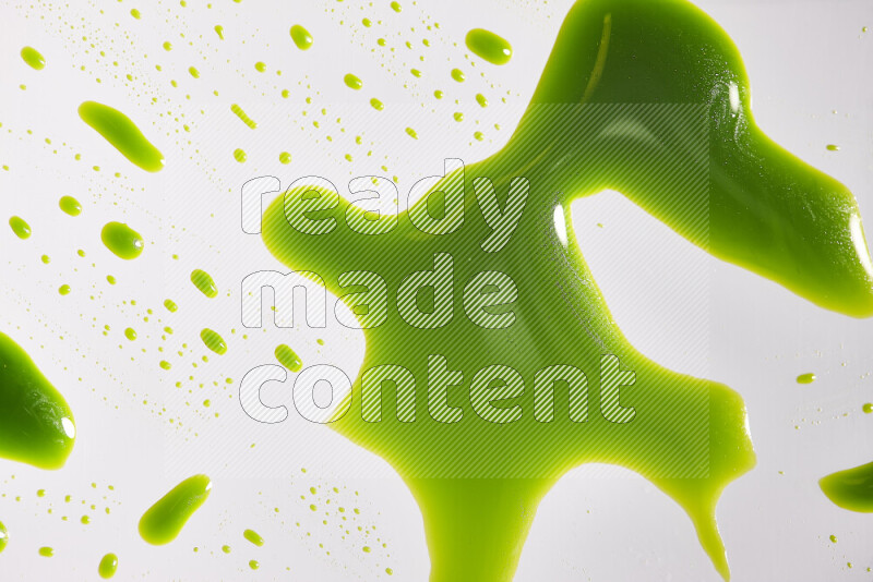 Close-ups of abstract green paint texture in different shapes