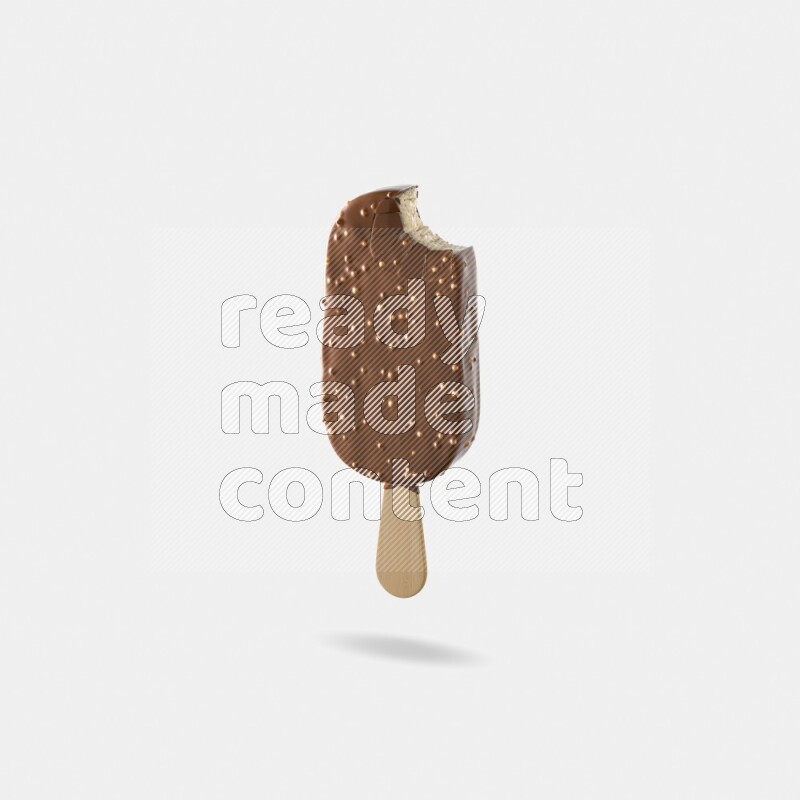 Chocolate ice cream stick mockup isolated on white background 3d rendering