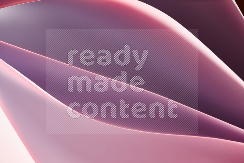 هذه الصورة تعرض تكوين فن الورق التجريدي مع منحنيات ورقية باللون الأبيض ودرجات دافئة مختلفة المكونه بواسطة الضوء الملون