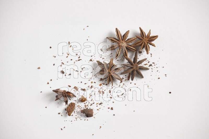Star anise on a white background