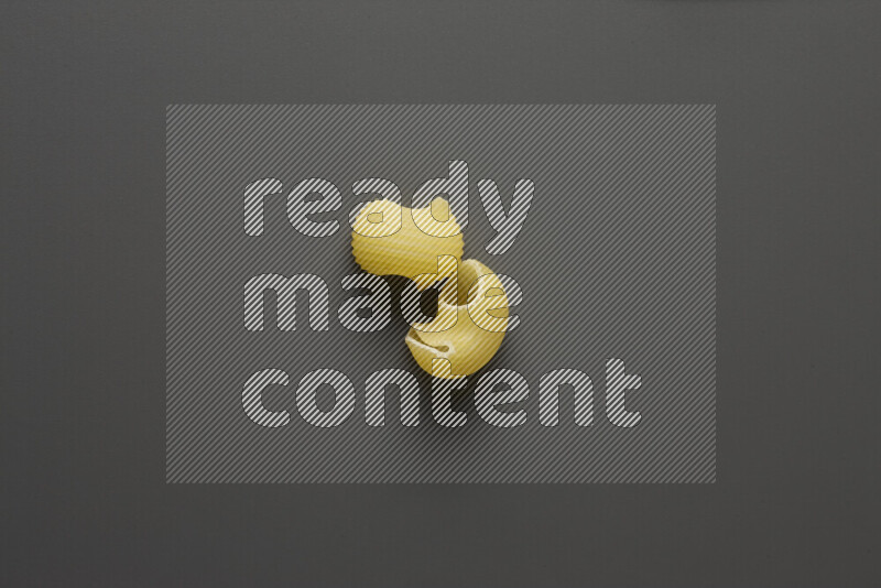 Pipe pasta on grey background