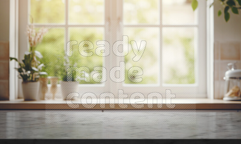 Kitchen tabletop with kitchen view