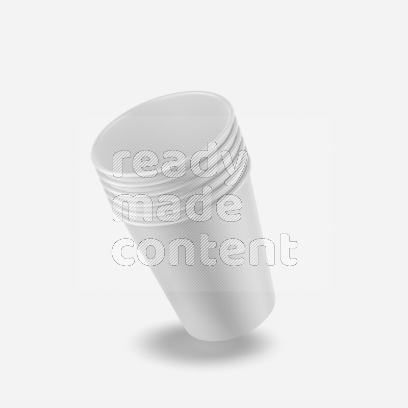 Set of glossy plastic cup mockup isolated on white background 3d rendering