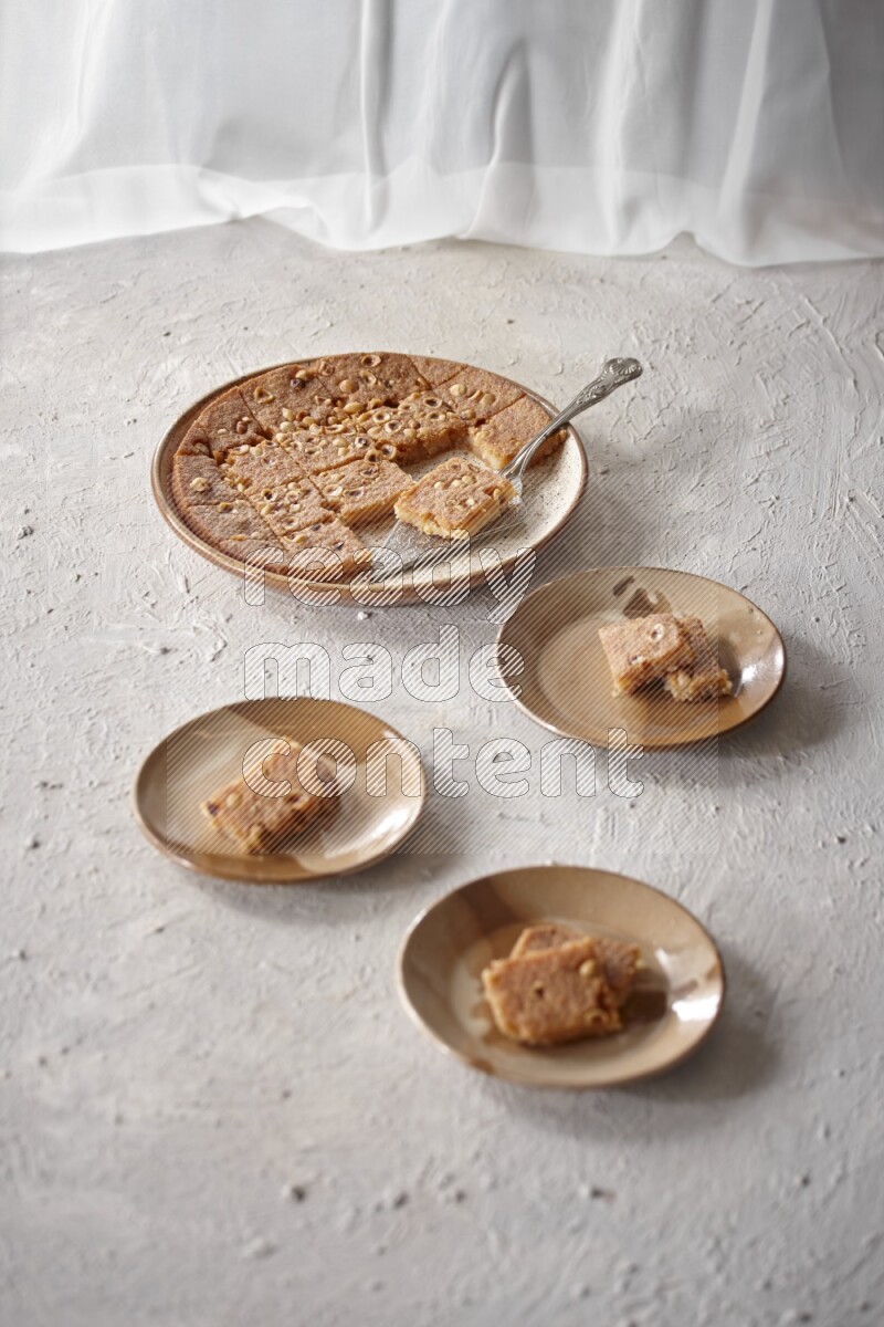 Basbousa in a light setup