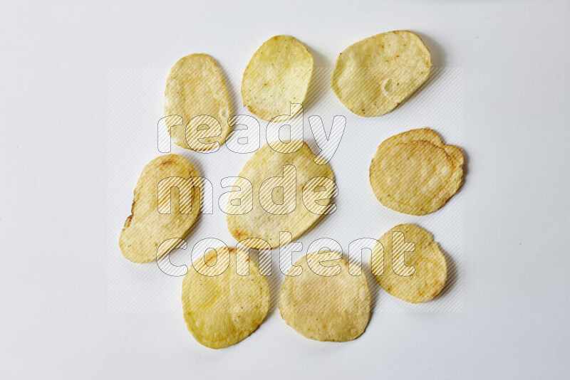 Chips snacks on white background