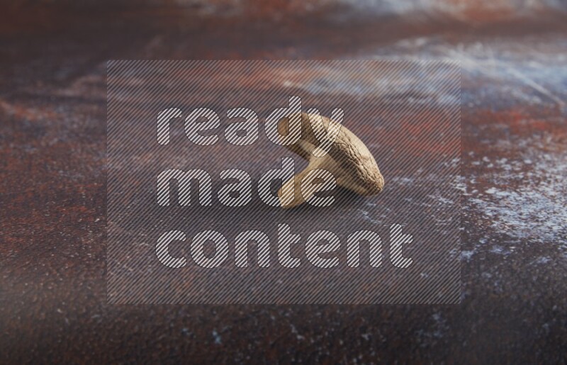 45 degre shiitake mushrooms on a textured reddish rustic metal background