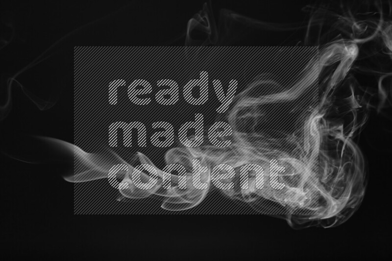 Motion of wavy smoke isolated on dark background