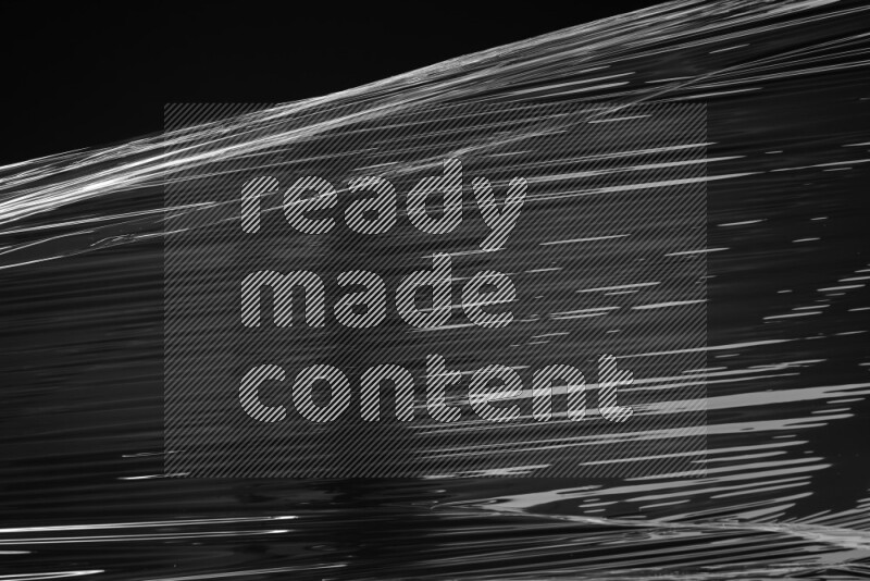 Plastic wrap texture on black background