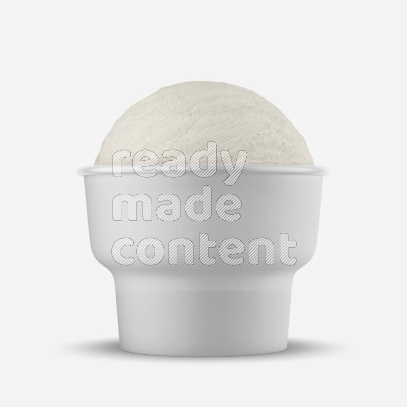 Ice cream in a white rough paper cup mockup isolated on white background 3d rendering