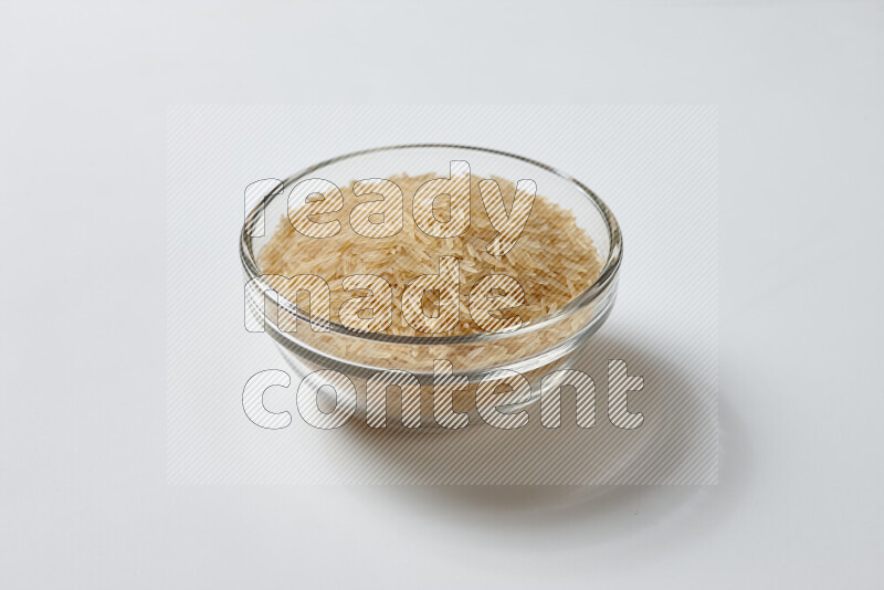 Basmati golden rice on white background
