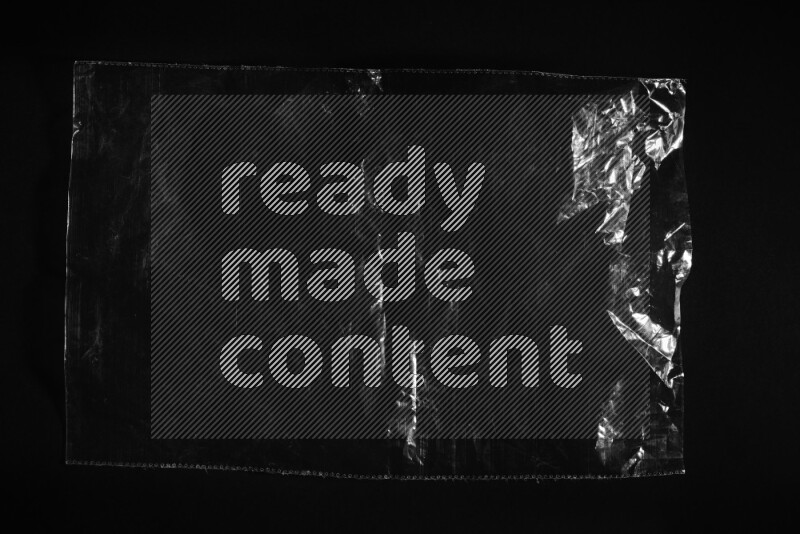 Transparent plastic textures on black background