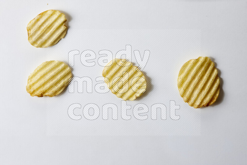 Chips snacks on white background