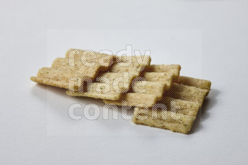 Crackers snacks on white background