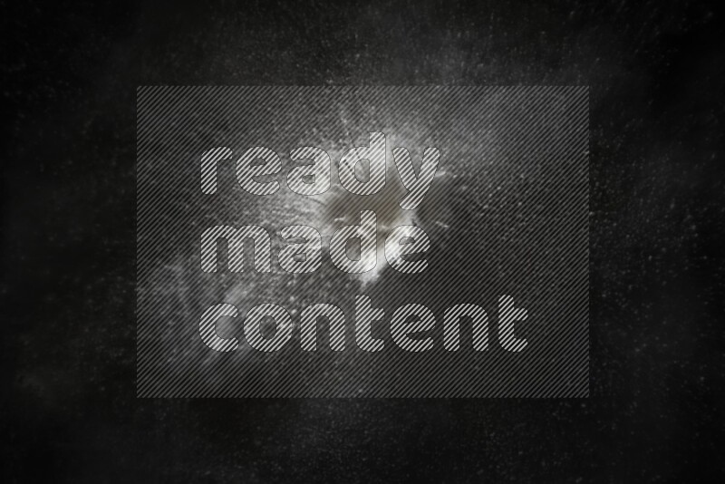 White powder explosion on black background