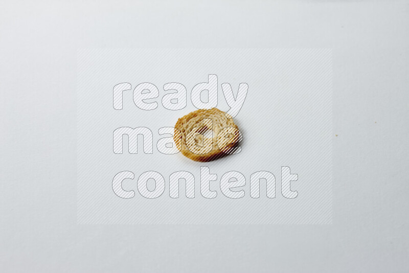 Assorted snacks on white background