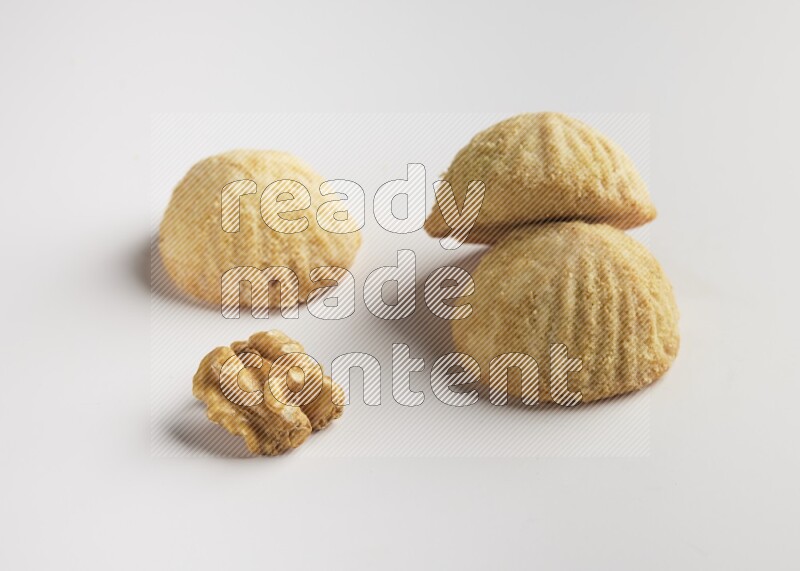 Three Pieces of Maamoul direct on white background