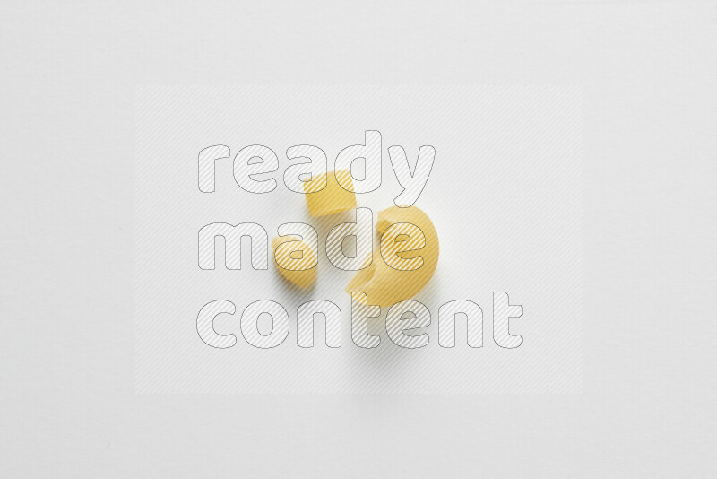 Different pasta types on white background