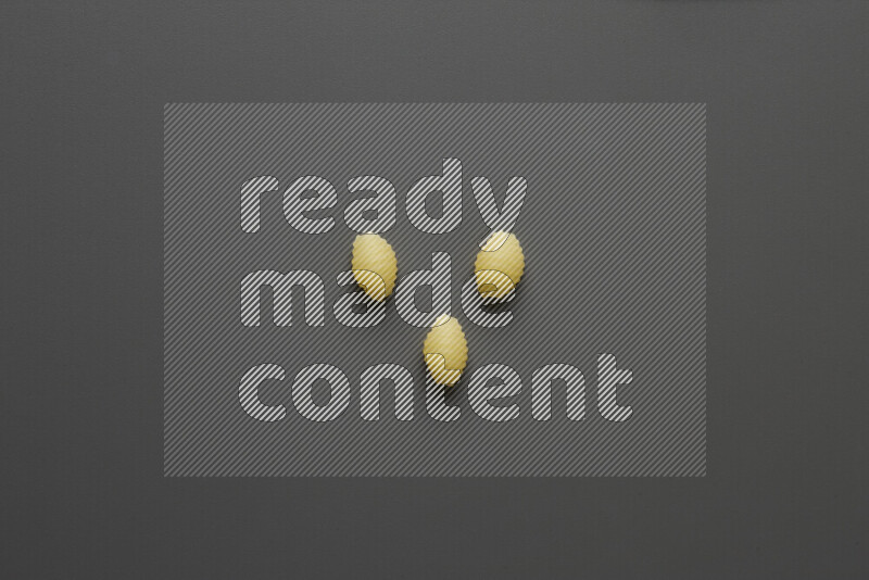 Shells pasta on grey background