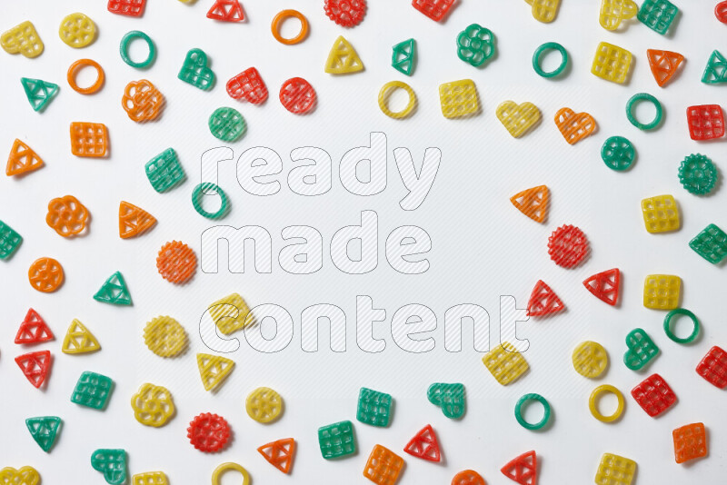 Snacks on white background