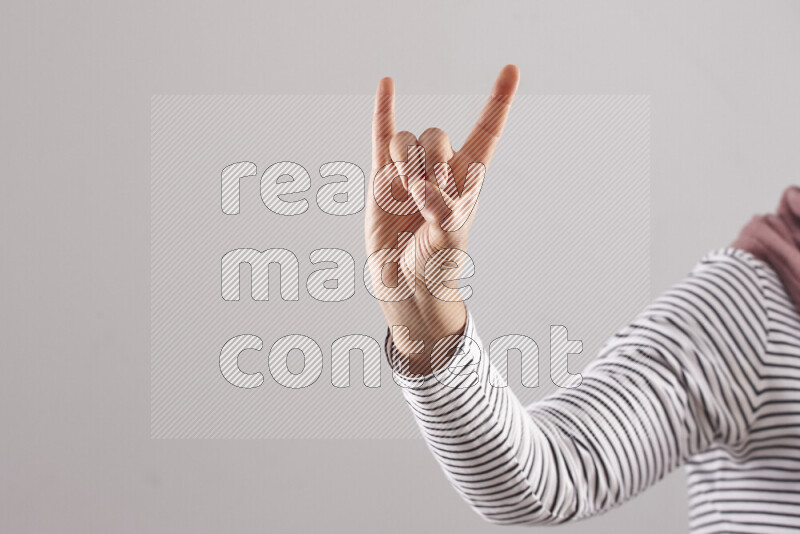 Woman hands gesturing sign language