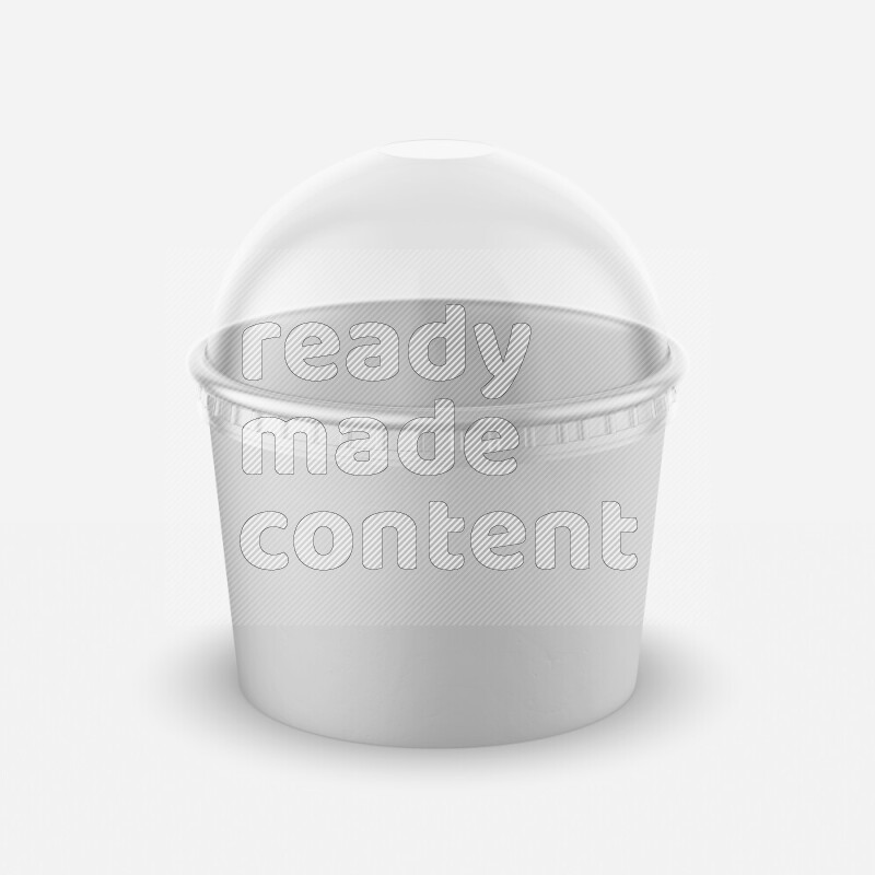 Empty white rough ice cream paper cup mockup isolated on white background 3d rendering