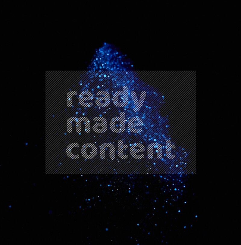 Blue glitter powder isolated on black background