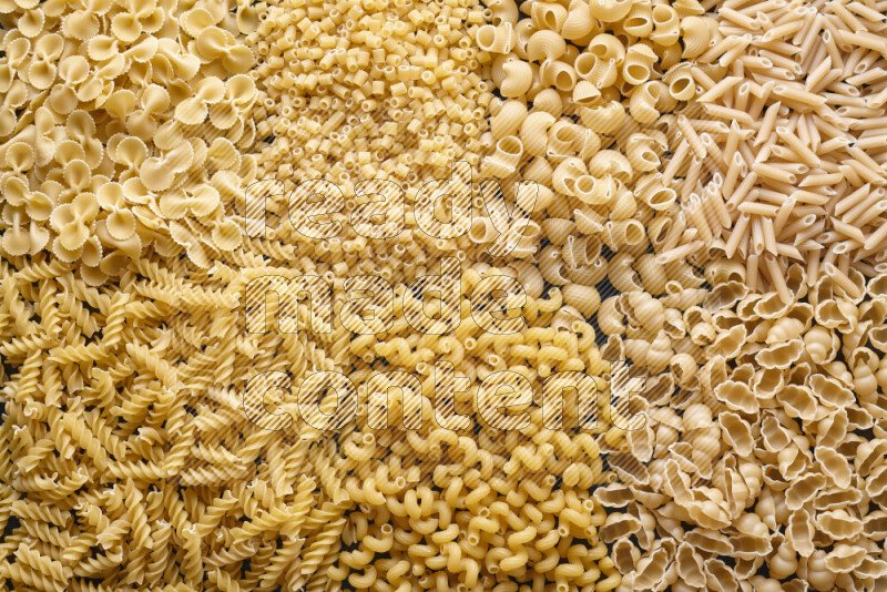 7 types of pasta filling the frame